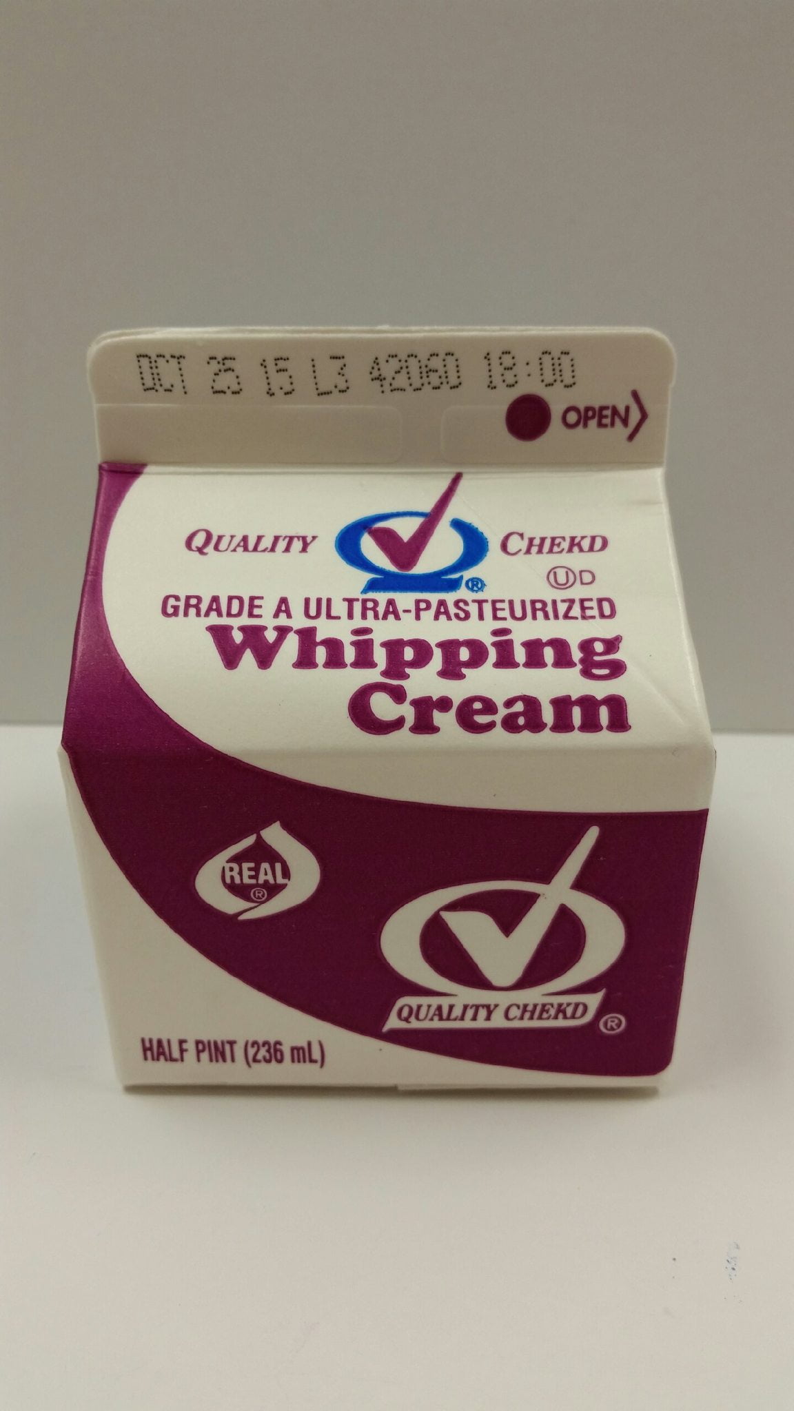 Quality Chekd Grade A Ultra Pasteurized Whipping Cream, 8 Fl. Oz