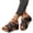 Blue, variant on Women's Wedge Platform Sandals Leather Slip On Orthopedic Comfort Non Slip Adjustable Buckle Straps Open Toe Casual Dressy Summer Beach Outdoor Daily Wear Slides White 40(US-8)