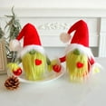 thumbnail image 2 of Christmas Gnomes Decoration Tabletop Decoration Christmas Xmas Gnomes Plush Collectible Figurine Green Beard Santa Ornament, 2 of 6