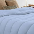 thumbnail image 3 of 3 Piece Luxury Long Box Pattern Comforter By D.N.G. BEDDINGS Set Premium Super Soft, All Season, 800 Thread Count, 100% Egyptian Cotton, Oversized Super King Size Light Blue Color, 3 of 5