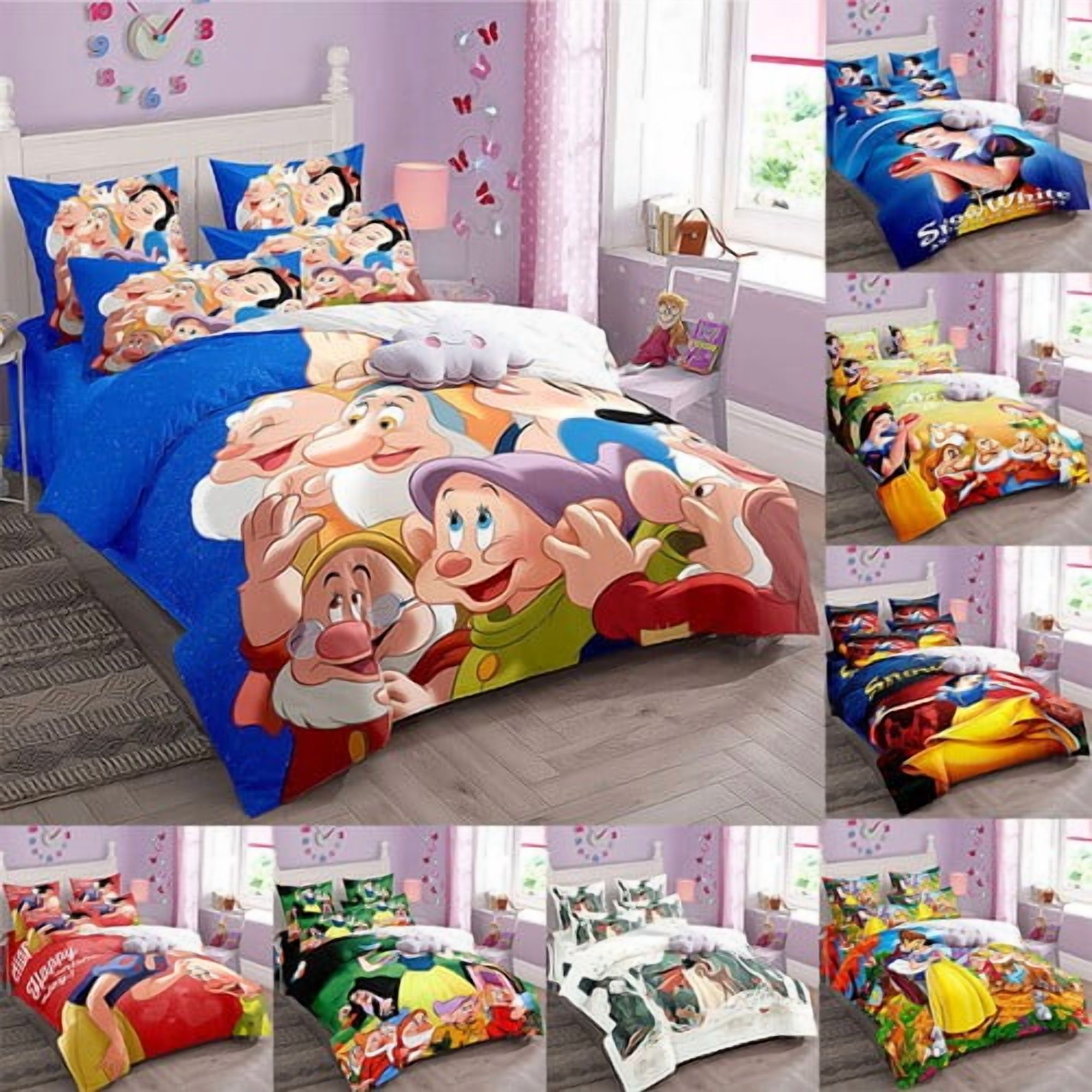 Snow-white Duvet Cover Comforter Cotton Bedding with Zipper Closure,1 Duvet Cover with 2 Pillowcases