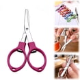 thumbnail image 2 of Folding Scissors Stainless Steel Portable Mini Travel Scissors, Mini Foldable Pocket Scissors Badge Small Scissors, Glasses-Shaped Scissors Anti-Rust Folding Scissors for Home, 1Pc(Pink,3.4x1"), 2 of 8