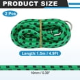 thumbnail image 2 of Uxcell 3/8" x 4.9ft Marine Grade Bungee Cord with Hooks, 2Pcs Rubber Heavy Duty Outdoor Elastic Straps Kayak Stretch String Rope for Securing Luggage Moving Cargo, Green, 2 of 6