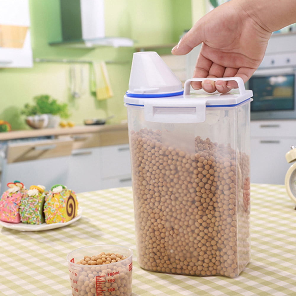 Clearance! Hilingoto Food Storage, Rice Container Box Storage 2L Cereal Food Dispenser Grain Nice Plastic Kitchen Kitchen，Dining and Bar