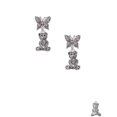 thumbnail image 2 of Delight Jewelry Antiqued Teddy Bear Silvertone Antiqued Butterfly Post Earrings, 2 of 4