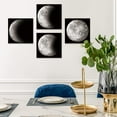thumbnail image 3 of 4 Pieces Wall Art Canvas Prints - Black and White Moon Phase Picture Painting - Modern Wall Artwork Framed for Gifts Bathroom Home Kitchen Office Decor - 12 x 12 Inch, 3 of 6