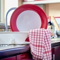 thumbnail image 6 of 1 Pcs Drying Plaid Lint Terry Cotton Tea Towels Dish Towels Dish Cloths Kitchen Cleaning RED, 6 of 8