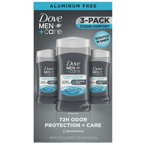 Dove Men Care Aluminum-Free Deodorant; Clean Comfort 3 Ounce (Pack of 3)
