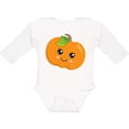 thumbnail image 3 of Inktastic Smiling Pumpkin, Orange Pumpkin, Halloween Boys or Girls Long Sleeve Baby Bodysuit, 3 of 5
