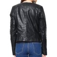 thumbnail image 2 of Womens Genuine Lambskin Leather Jacket Motorcycle Biker Leather Black Jacket W544, 2 of 3
