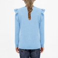 thumbnail image 5 of LpwkSSA Children Kids Girls Long Sleeve Shirts Spring Fashion Round Neck Basic Tops Casual Loose Comfy Tshirt Tunic Tops (Light Blue,11-12 Years), 5 of 7