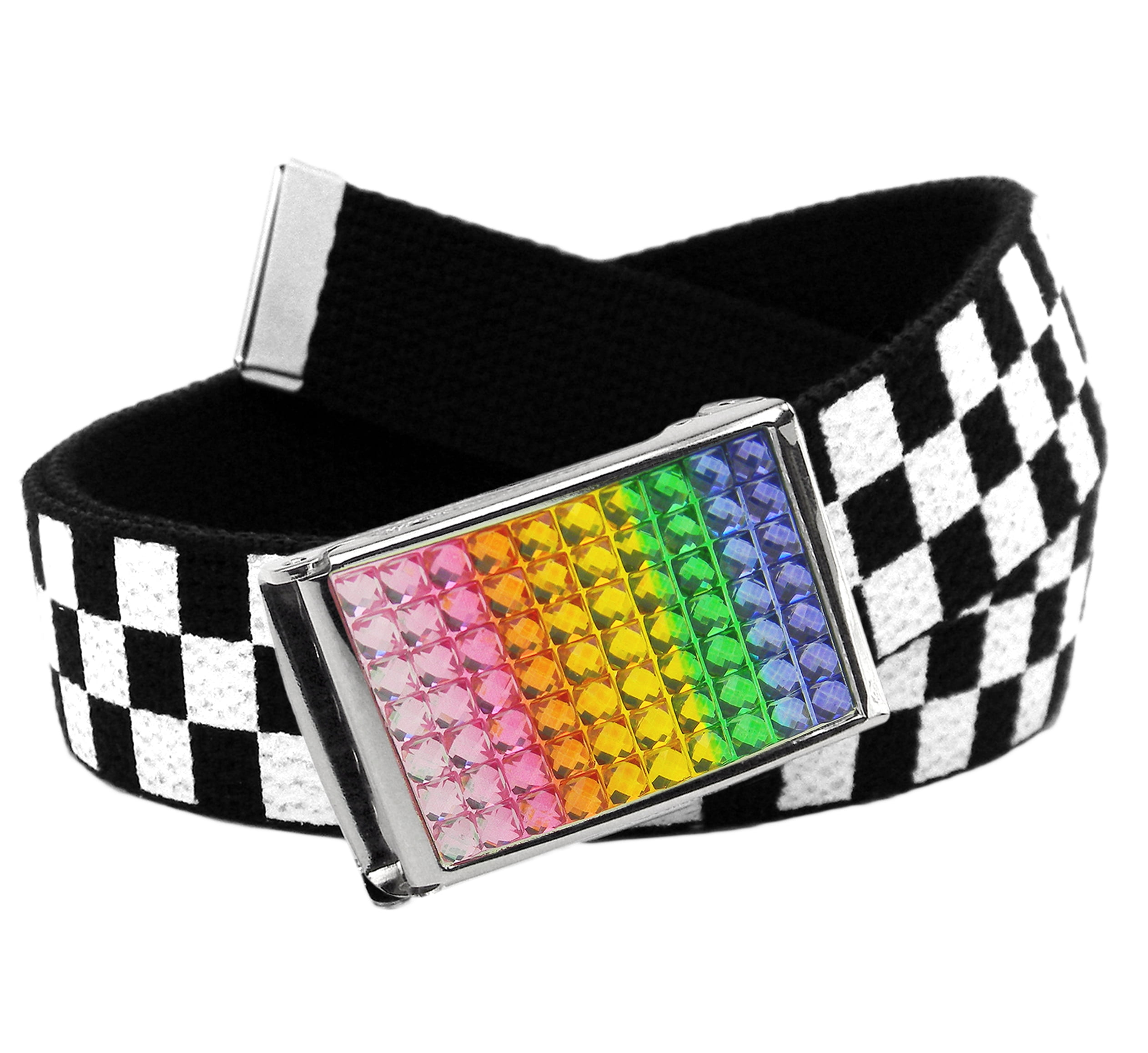 checkered buckle belt