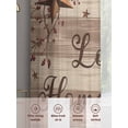 thumbnail image 6 of Country Star Brown Sheer Curtains 96 Inch Length 2 Panels Set Window Treatments, Farmhouse Vintage Plants Wooden Rod Pocket Semi Curtains for Living Room/Bedroom/Kitchen Décor, 104"W x 96"L, 6 of 7
