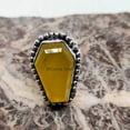 thumbnail image 2 of Yellow Onyx Natural Healing Gemstone Coffin Ring, Real 925 Sterling Silver, Promise Statement Handmade Jewelry For Women, Beautiful Anniversary Gifts, Bridesmaid Gift (Yellow Onyx, Size 7), 2 of 8