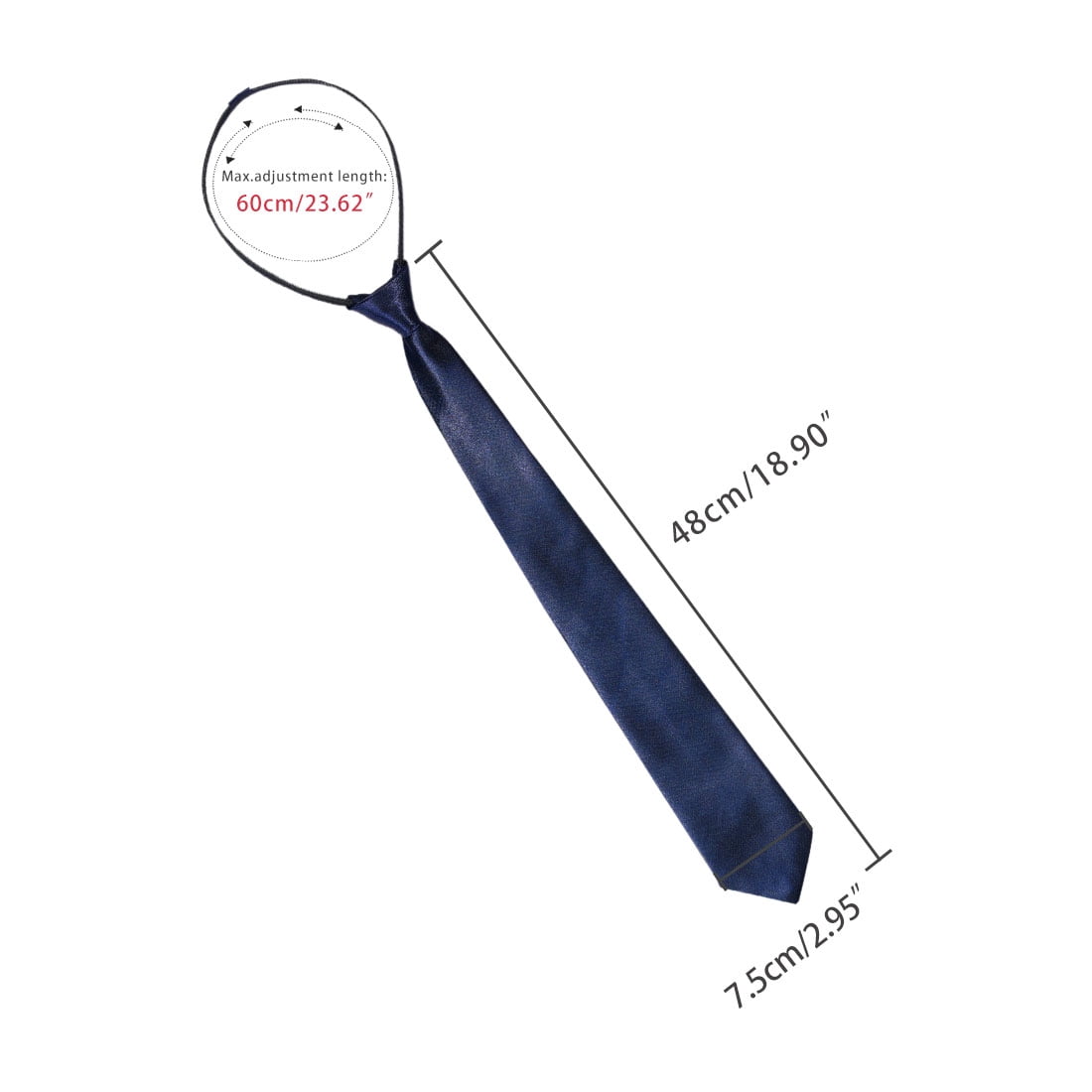 Unique Bargains Men Polyester Zip Pre-made Up Zipper Tie Fashion Necktie Dark Blue 1 Pc