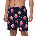 thumbnail image 1 of Balery Cartoon Donut Planets Bañador para hombre, shorts de playa de secado rápido con entrepierna y forro de compresión-Large, 1 of 6