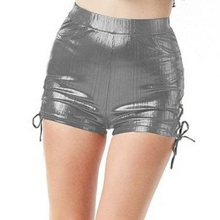 

KEJIG Womens Scrubs Pants Women s Casual Fashion Sexy Irregular Hot Stamping Personality Lace-up Shorts