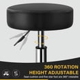 thumbnail image 5 of WKWKER Heavy Duty Rolling Stool with Wheels Hydraulic Swivel Adjustable Rolling Stool Ergonomic Thick Leather Seat Stool Chair for Kitchen Drafting Lab Office Salon Message Stool (Black), 5 of 5