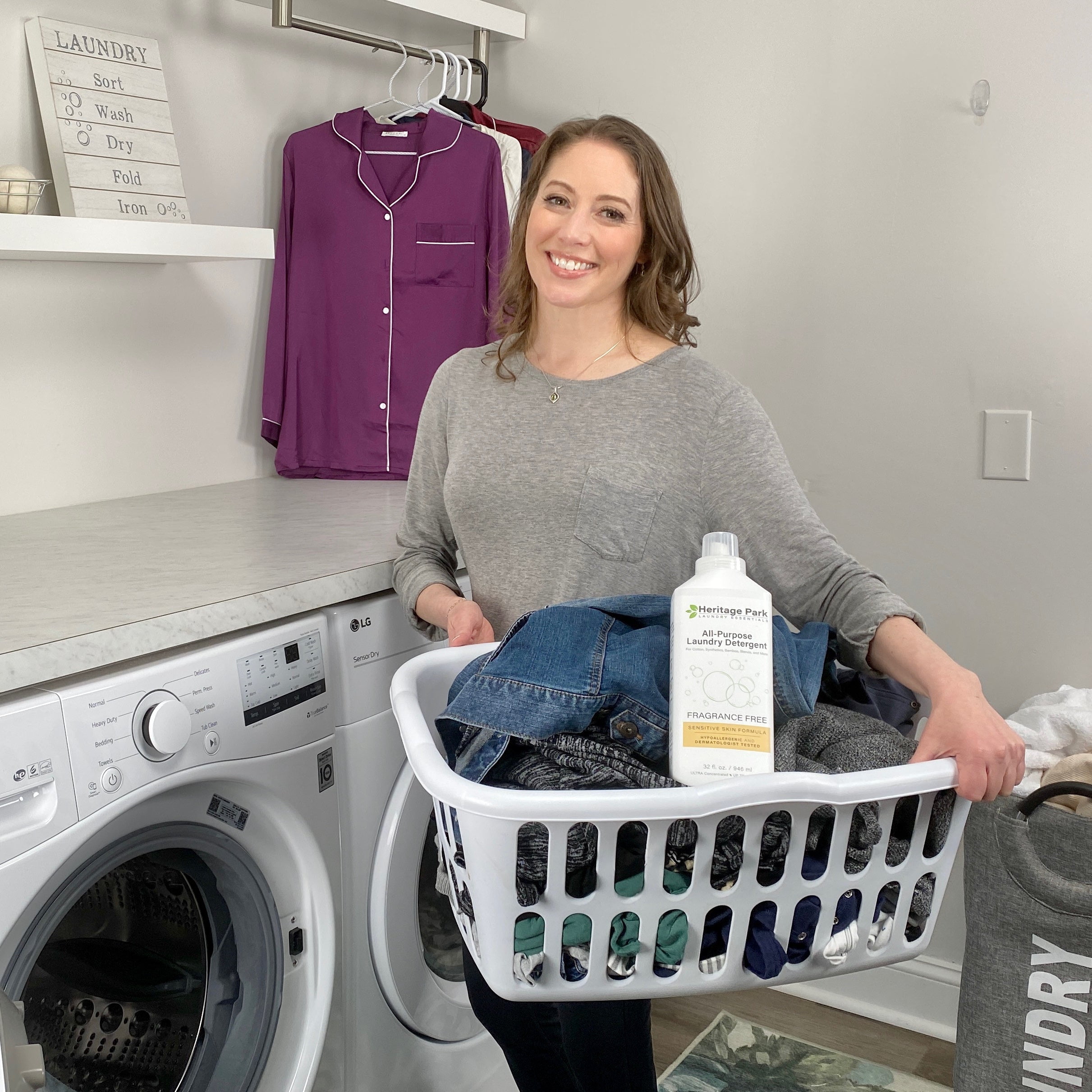 Heritage Park Fragrance Free All-Purpose Luxury Laundry Detergent -  Hypoallergenic, pH Neutral - Sensitive Skin Formula - 32 fl oz - Walmart.com