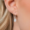 thumbnail image 3 of Gem Stone King 925 Sterling Silver White Moissanite French Wire Dangle Hook Earrings for Women (1.80 Cttw, Gemstone Birthstone, Oval 7X5MM), 3 of 6
