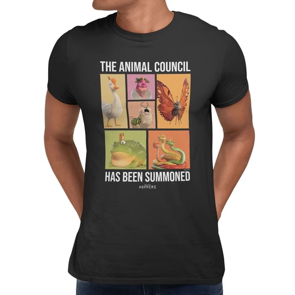 Disney Pixar Hoppers Animal Council Summoned Men's T Shirt (Black, S-3XL)