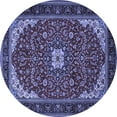 thumbnail image 1 of Ahgly Company Machine Washable Indoor Round Medallion Blue Traditional Area Rugs, 3' Round, 1 of 4