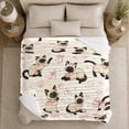thumbnail image 5 of Whimsical Siamese Cat Pattern, Playful Pet Portrait Pattern, Warm Flannel Blanket for Living Room and Bedroom, Cat Lovers Just Because Gift, Pet Lover Home Decor, 5 of 9
