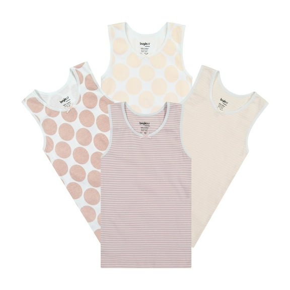 Buyless Fashion Girls Tank Tops - Sleeveless Cami Tanks Cotton Undershirts for Dance Gymnastics, Kids & Toddler Size (4 Pack)