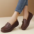 thumbnail image 4 of Willtoo Womens Wide Toe Loafers Slip-On Metal Buckle Platform Casual Flats Non Slip Comfort Walking Shoes for Daily Wear, 4 of 6