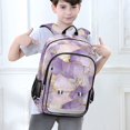 thumbnail image 6 of FORMRS Unisex School Backpack 17" Student Travel Bag with Laptop Compartment, Pastel Purple Marble Pattern, 6 of 7
