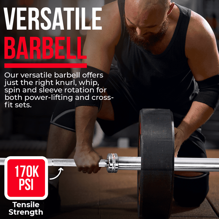 Iron Crush Olympic Barbell Bar Multifunction 7 Foot Weight Bar