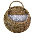 Travelwant Rattan Wicker Hanging Flower Pot, Half Round Rattan Railing