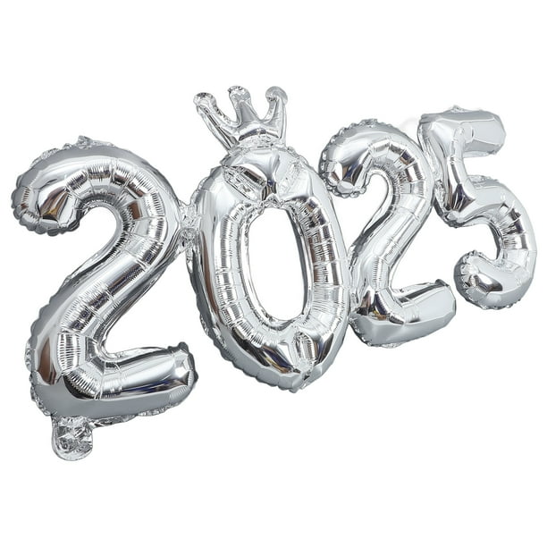 1 juego de globos de aluminio 2025 para decoración de Año Nuevo, fiesta de graduación y festival