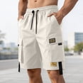 thumbnail image 6 of successthop Cargo Shorts for Men Relaxed Knee Length Sweatpant Shorts Drawstring Bottoms Oversized Clothes with Pockets 2XL, 6 of 8