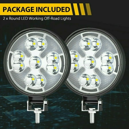 

Geloo 2Pcs 4Inch Round LED Work Light Bar 240W 4WD SUV Spot Pods Fog Truck Driving Lamp