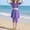 Purple, variant on Kctiaxy Girls Swimsuit Hawaiian Color Blocked Bathing Suits Short Sleeve Skirt Cropped Leggings with Swimming Cap 3 Piece Set for Kids