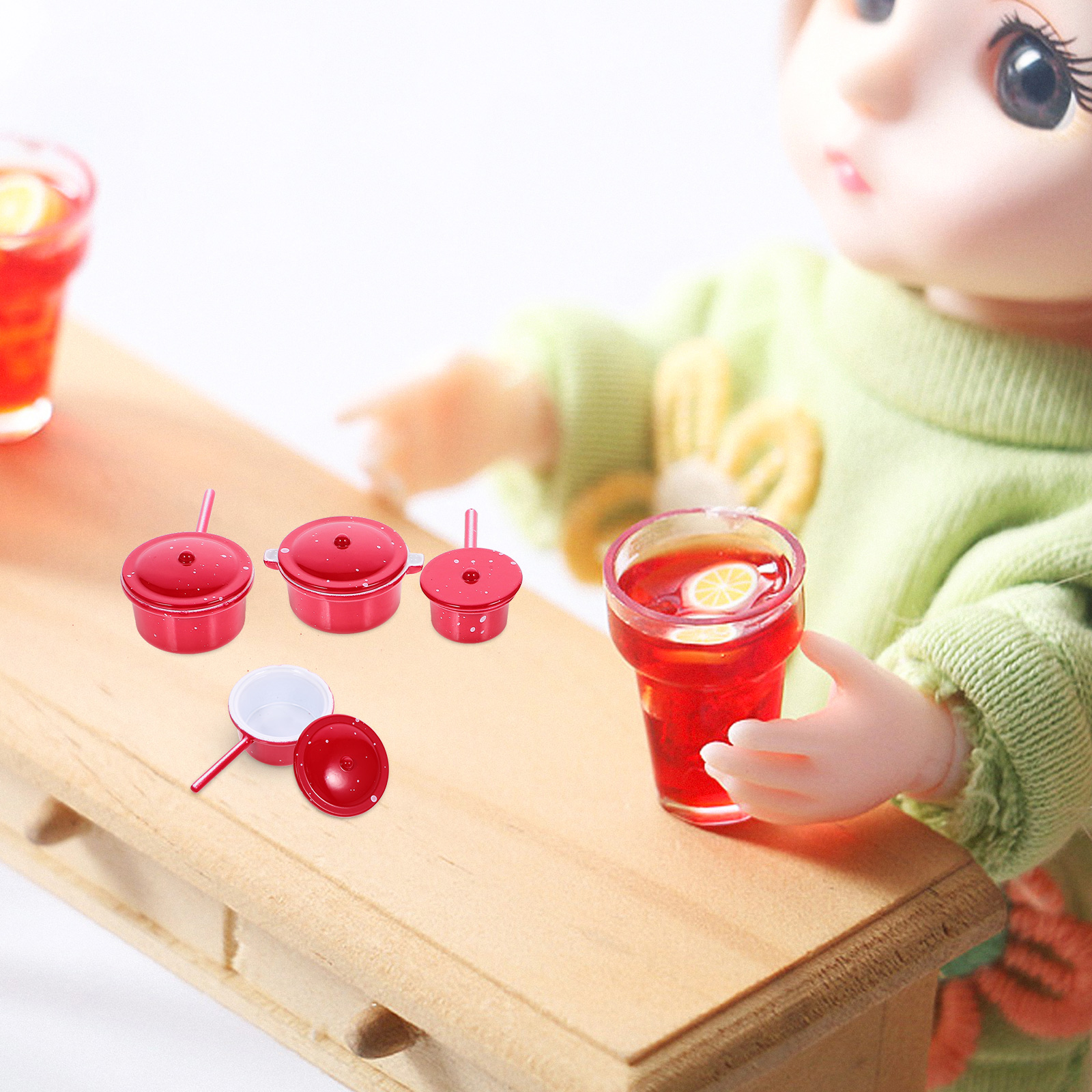 OGITUDE 4pcs Miniature Cooking Pots Stew Pot Soup Pot Milk Pot Doll House Accessories