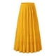 thumbnail image 4 of Falda larga fluida de gasa blanca para mujer: falda boho de verano con cintura elástica y pliegues en línea A, tejido de poliéster, tallas S-XXL, 4 of 4