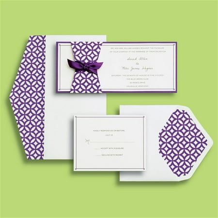 Brides Skinny Modern Purple Wedding Invitation Kit Brides Skinny Modern Purple Wedding Invitation Kit