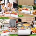 thumbnail image 6 of Countertop Food Serving Display Container, 6 Pan Stainless Steel Food Serving Tray, Buffet Condiment Dispenser Display Rack with Clear Lid & 3 Freezer Boxes, for Restaurant Hotel Kitchen Party, 6 of 7