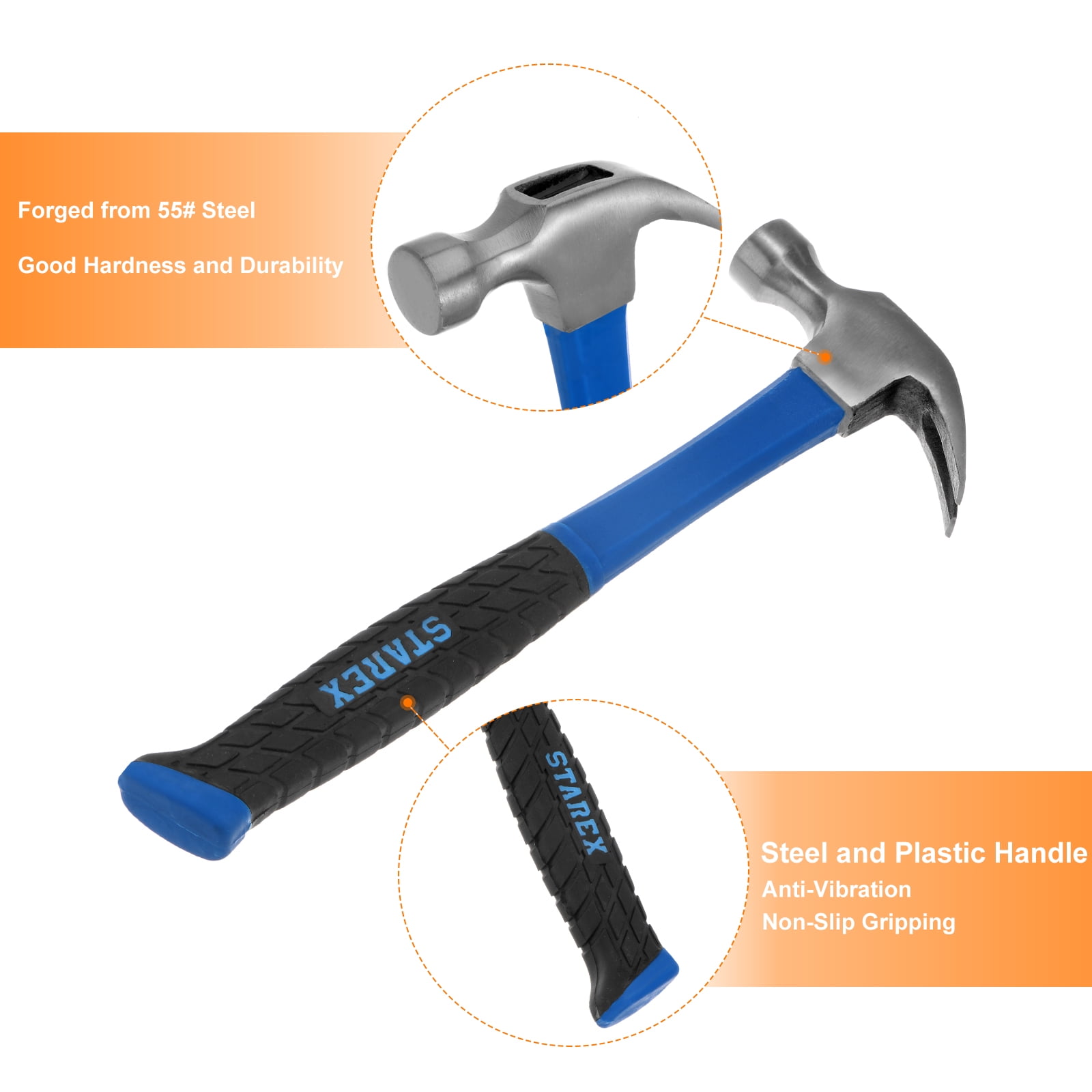 Sturnus Orange 13oz Velocity Rip Claw Hammer 13oz, Oman