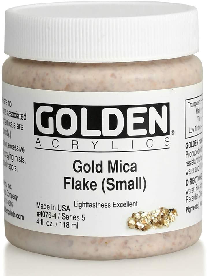 Golden Special Iridescent Acrylics - Gold Mica Flake (Small), 4 oz