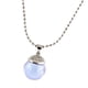 thumbnail image 1 of Collar con colgante de botella de aceite esencial de cristal redondo y cadena de plata Púrpura ligera, 1 of 8