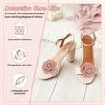 thumbnail image 2 of Uxcell 2-Pack Clips Decorativos de Rosa para Zapatos, Broches de Flor de Cuero Sintético Removibles, Embellecedores [Rosa], 2 of 7