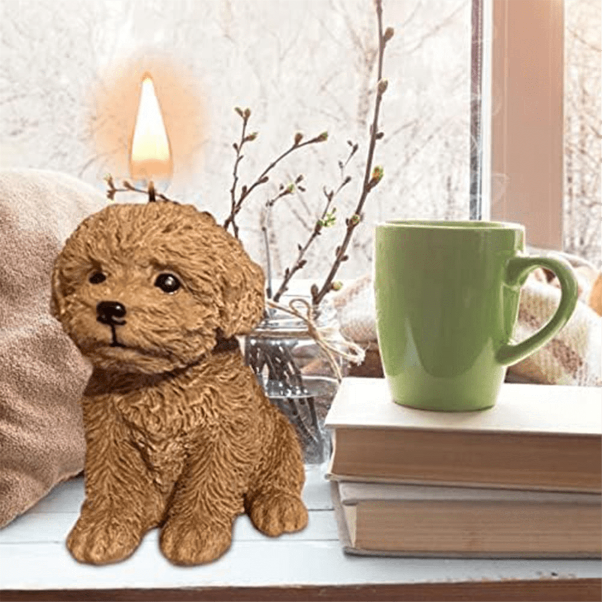 Dog Mold,3D Dog Silicone Candle Mold Cute Puppy Soap Mold Handmade , DIY Home Ornaments
