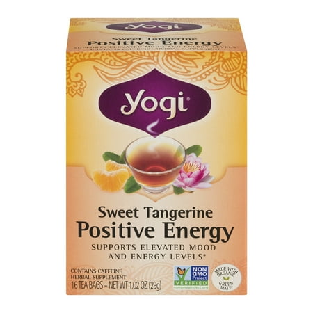 Yogi Sweet Tangerine Positive Energy Herbal Supplement Tea, 16 ct, 1.02 oz