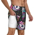 thumbnail image 3 of Balery Cat Icecream Mens Swim Trunks Swim Shorts for Men Quick Dry Inseam Beach Shorts with Compression Liner Pocket-3X-Large, 3 of 9