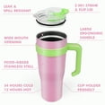 thumbnail image 4 of 40oz Tumbler with Handle & Straw Lid - Perfect Reusable Stainless Steel Water Bottle Travel Mug for Iced Coffee & Tea Great Gift for Women, 4 of 7