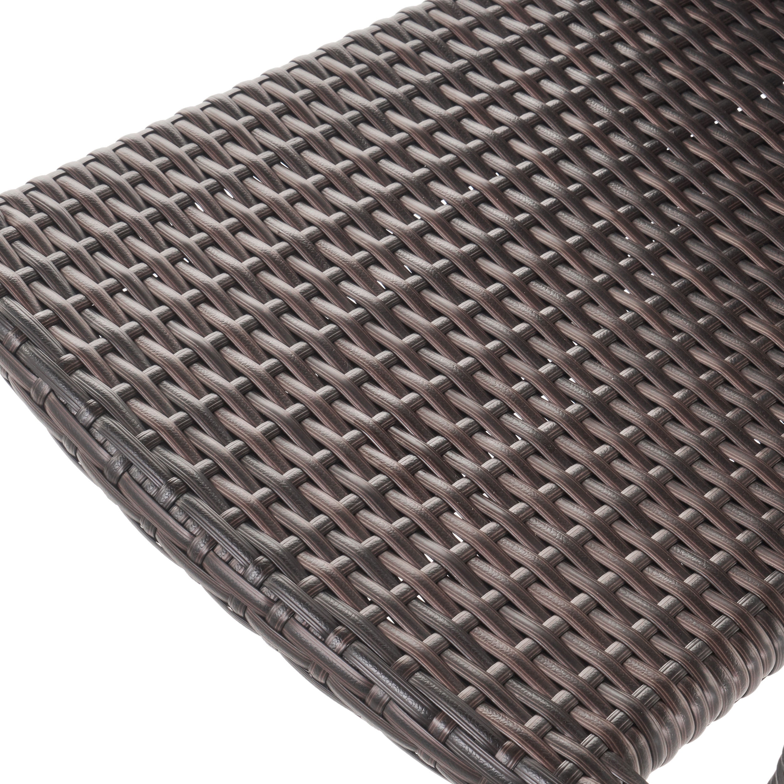 Vera Outdoor Wicker Armed Stack Chairs with an Aluminum Frame, Set of 2, Multibrown