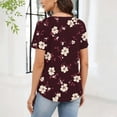 thumbnail image 6 of Roncen Short Sleeve Shirts for Women Pleated Crewneck Cute Blouses Dressy Casual Elegant Tops Loose peasant Summer T-Shirts, 6 of 8